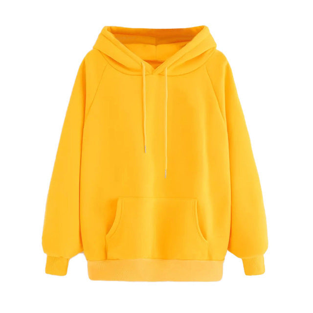 Women's Solid Color Hooded Sweater