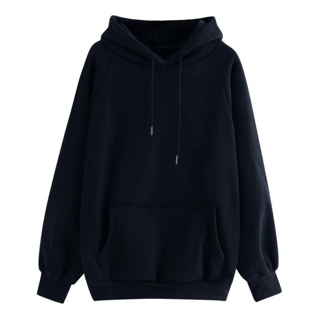 Women's Solid Color Hooded Sweater