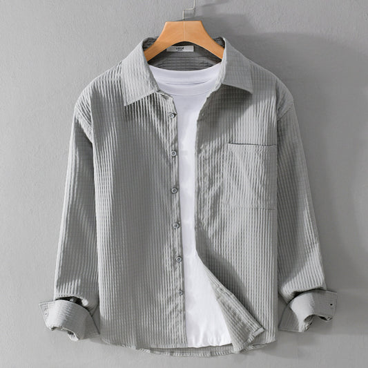 Men's Long-sleeved Casual Button Up Shirt