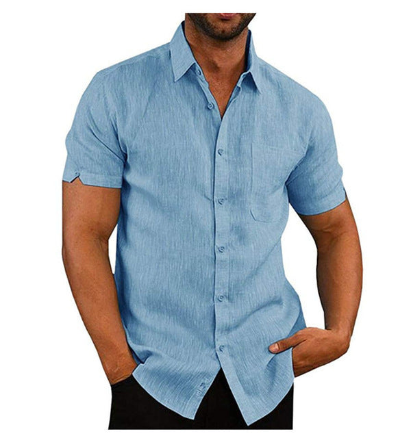 Men Short Sleeve Summer Solid color Casual Loose