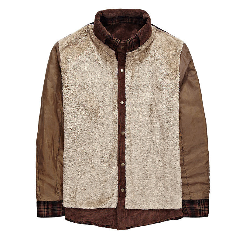 Winter Warm Fleece Jackets Pure Cotton Plaid