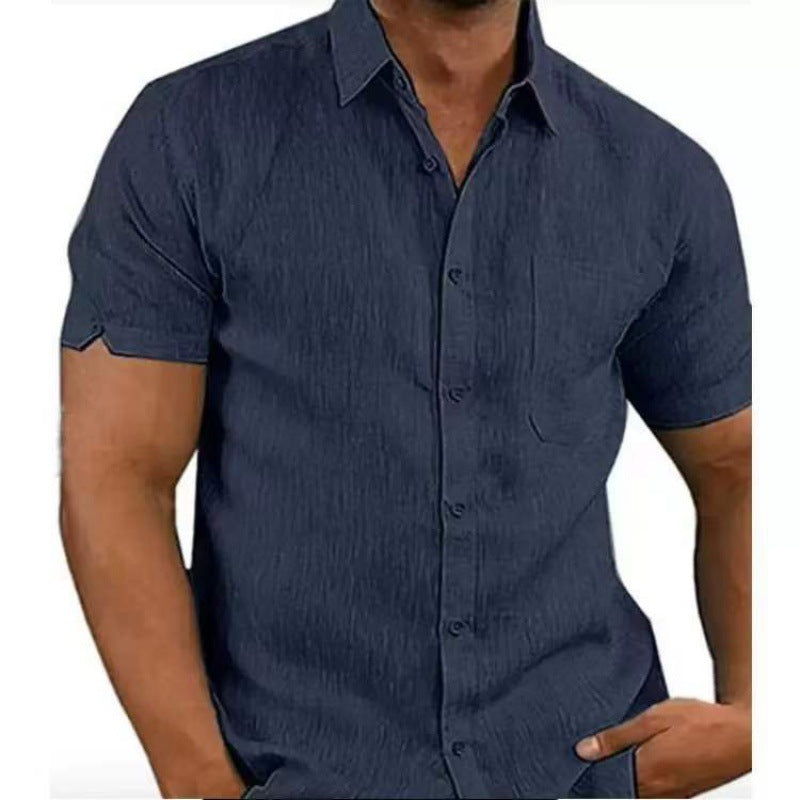 Men Short Sleeve Summer Solid color Casual Loose