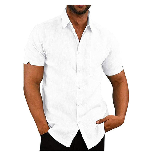 Men Short Sleeve Summer Solid color Casual Loose