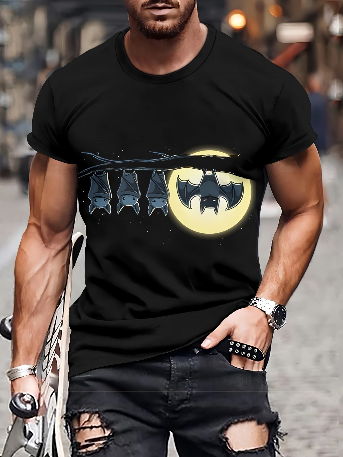 3D Hanging Bats Custom Printed T-shirt
