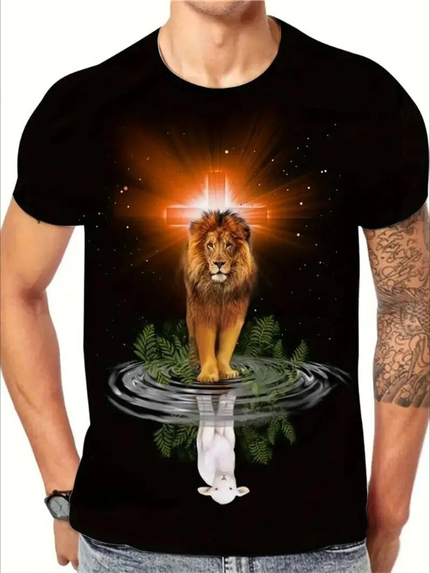 Lion and Lamb Custom Printed T-Shirt