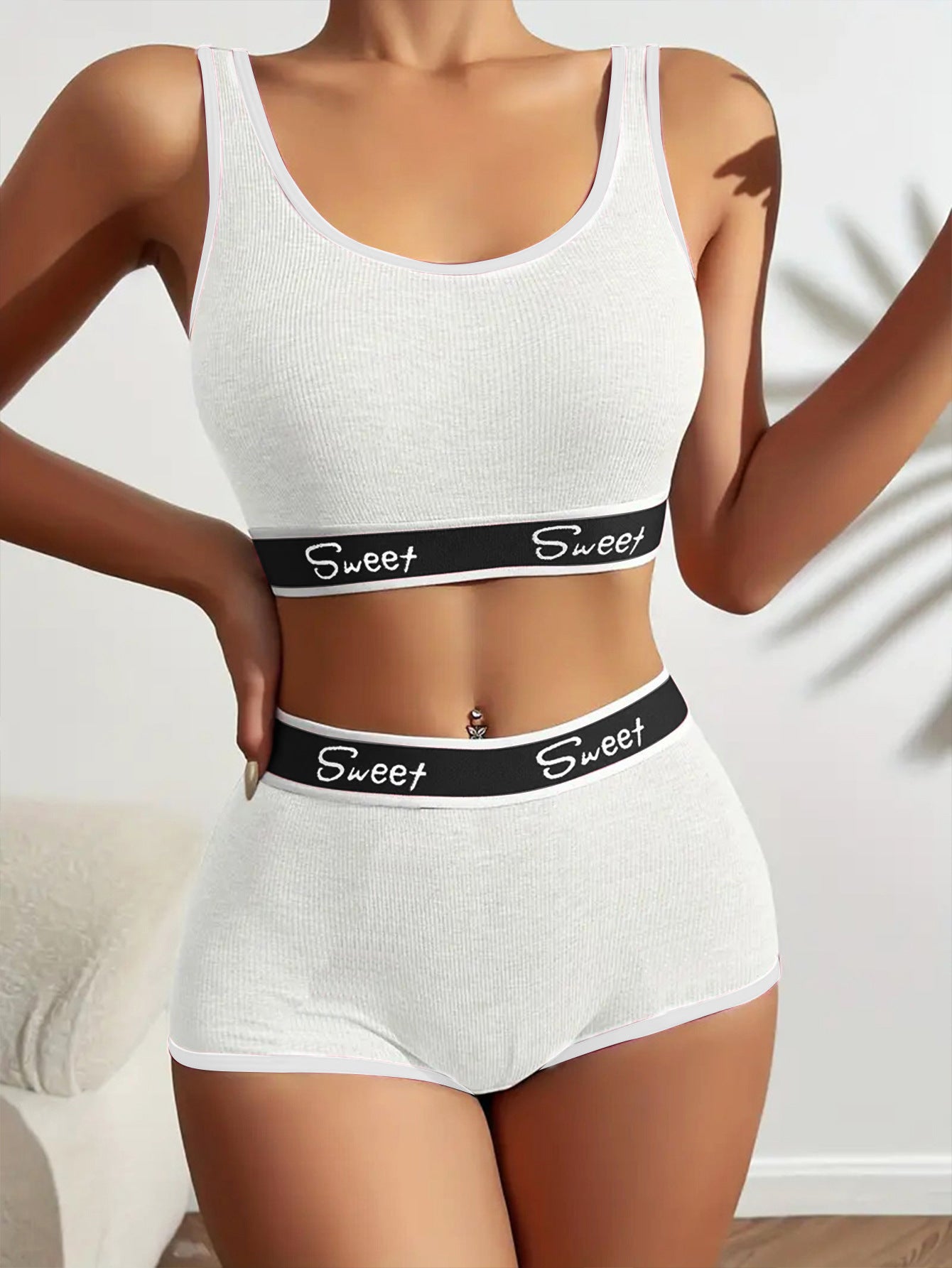 Premium Workout Underwear Cotton Wide-brimmed Letters Sports Underwear Suit