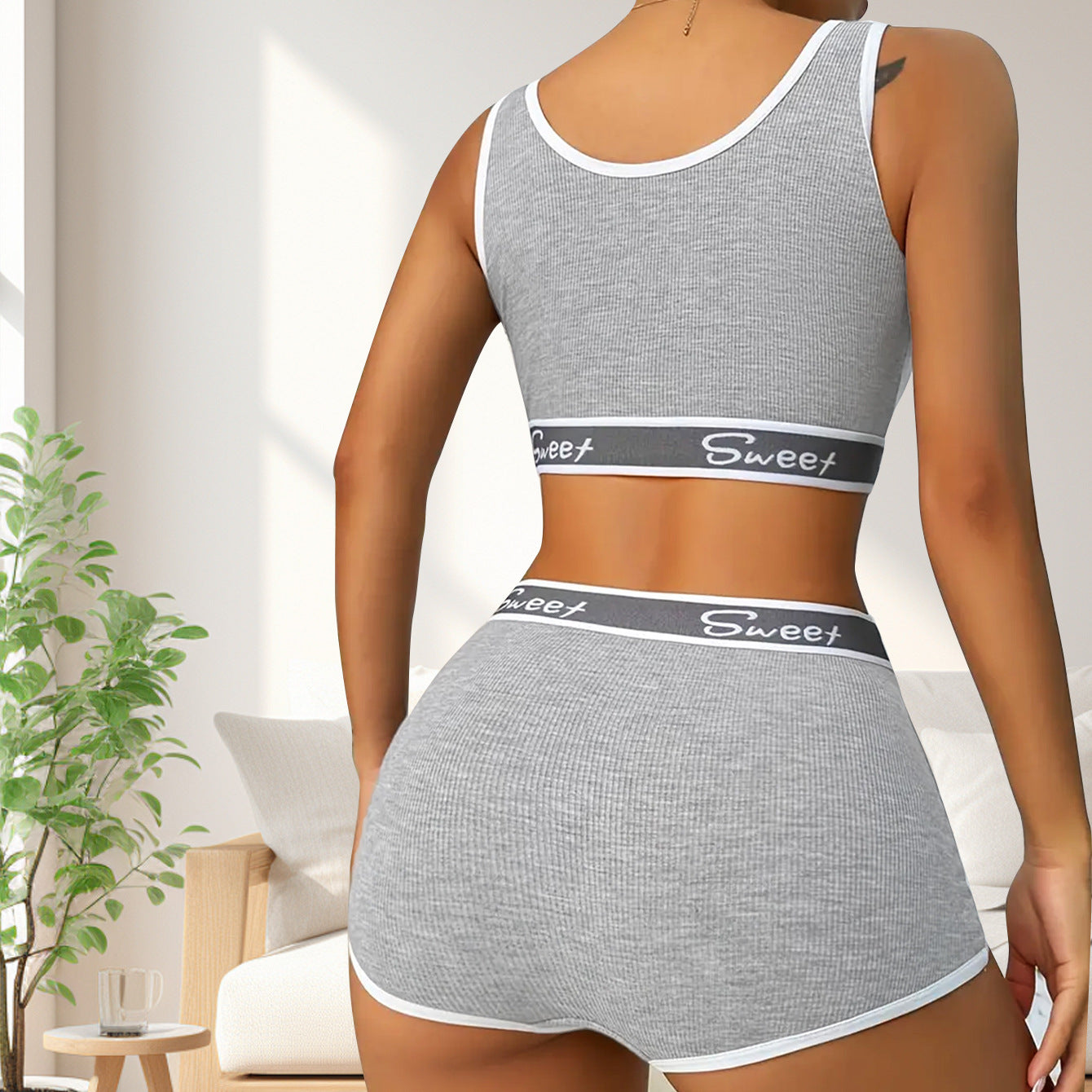 Premium Workout Underwear Cotton Wide-brimmed Letters Sports Underwear Suit
