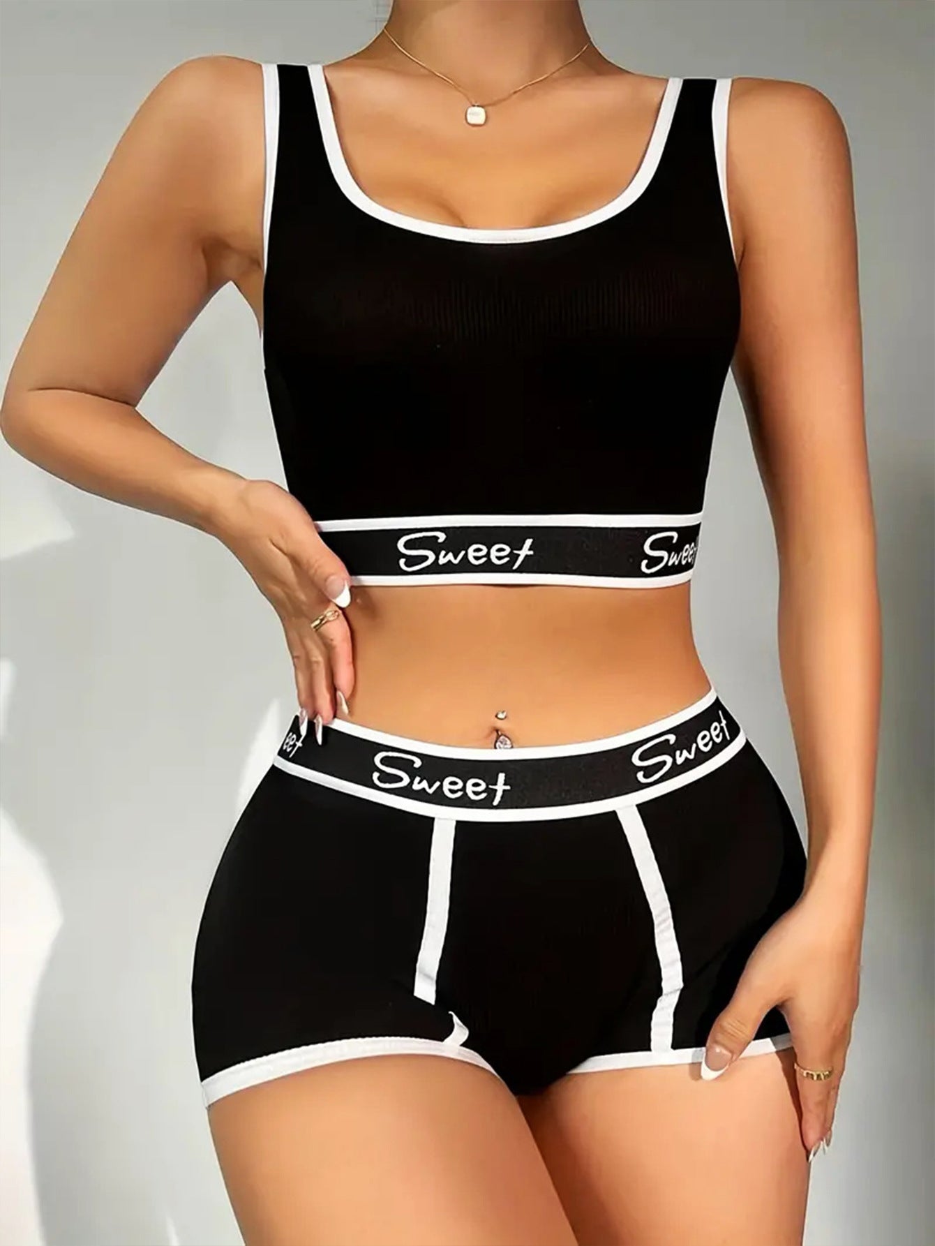 Premium Workout Underwear Cotton Wide-brimmed Letters Sports Underwear Suit
