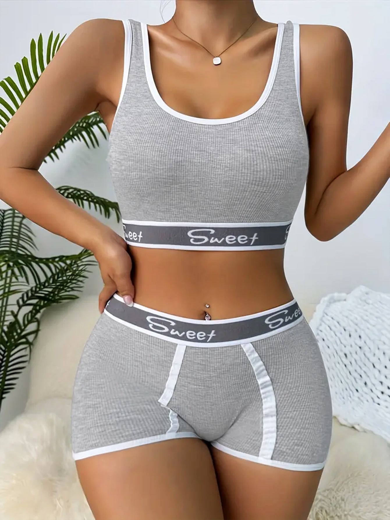 Premium Workout Underwear Cotton Wide-brimmed Letters Sports Underwear Suit