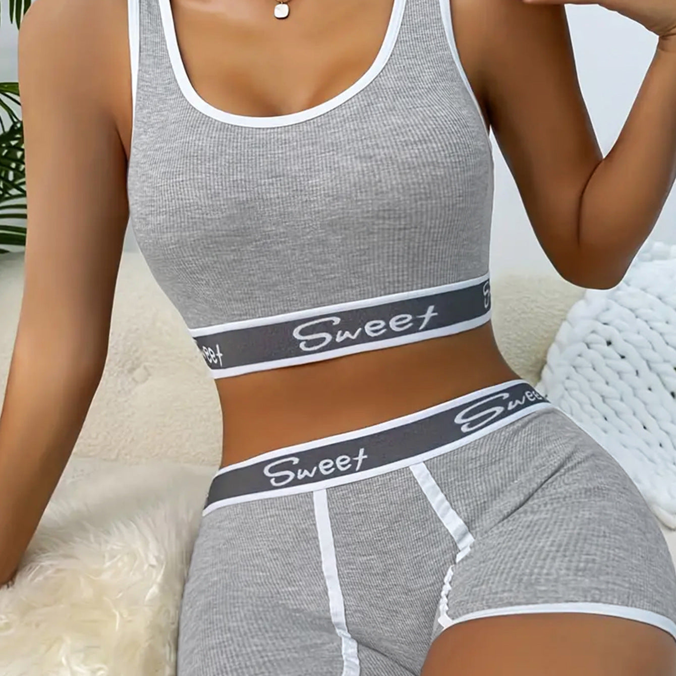 Premium Workout Underwear Cotton Wide-brimmed Letters Sports Underwear Suit