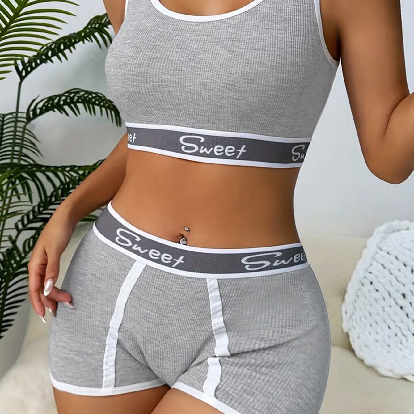 Premium Workout Underwear Cotton Wide-brimmed Letters Sports Underwear Suit