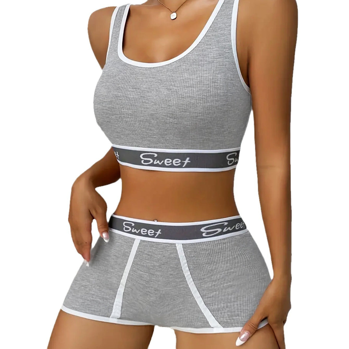 Premium Workout Underwear Cotton Wide-brimmed Letters Sports Underwear Suit