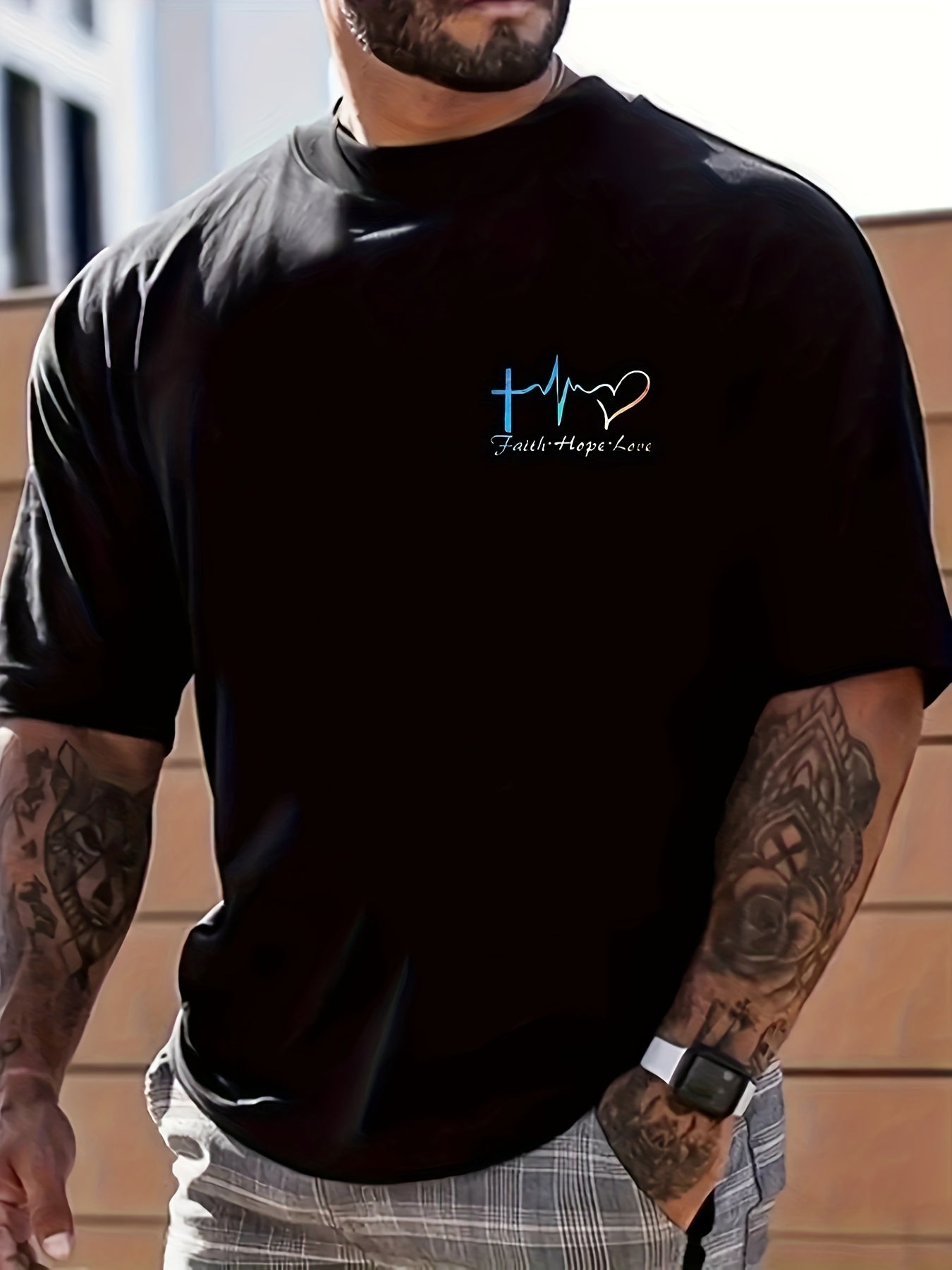 Way Maker Miracle Worker Pattern, Men's 3D Digital Graphic T-shirt