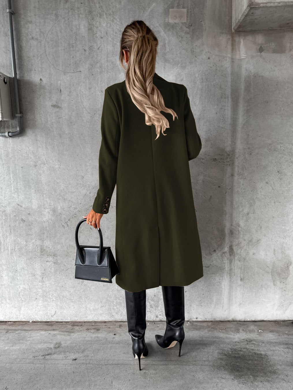 Long Sleeve Lapel Coat Solid color Double Breasted Slim women’s Coat