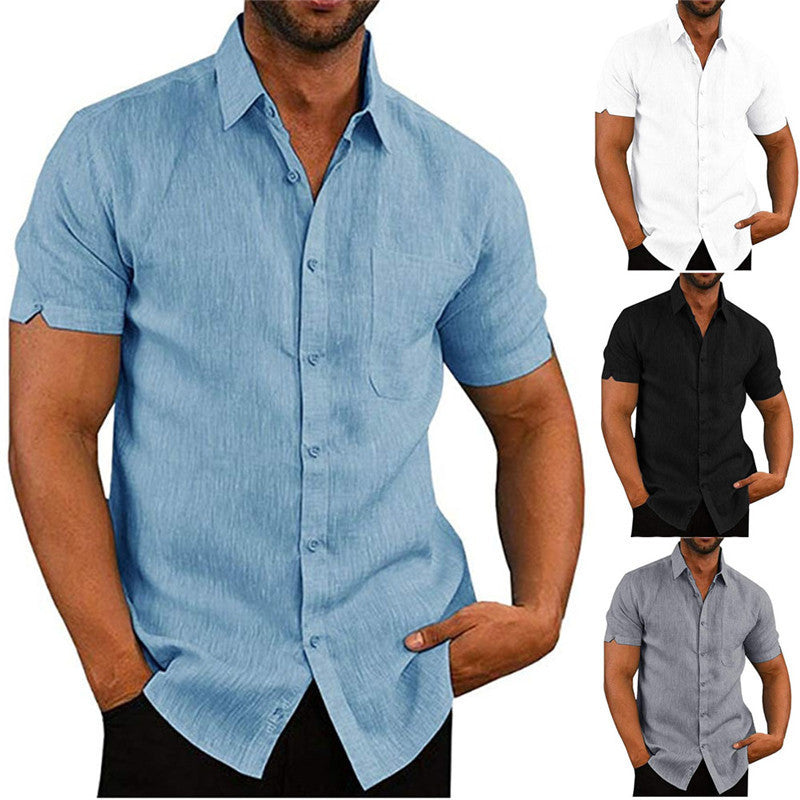 Men Short Sleeve Summer Solid color Casual Loose