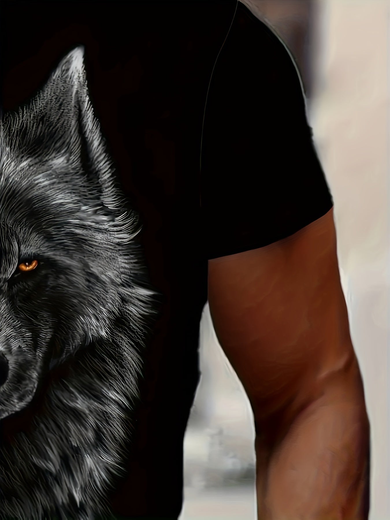 3D Custom Printed Wolf Head T-Shirt