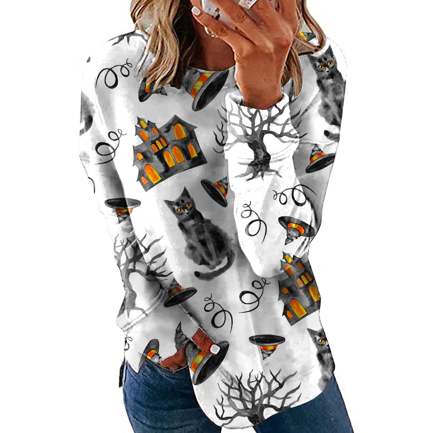 Women’s Halloween Season Sweatshirt Long Sleeve Top