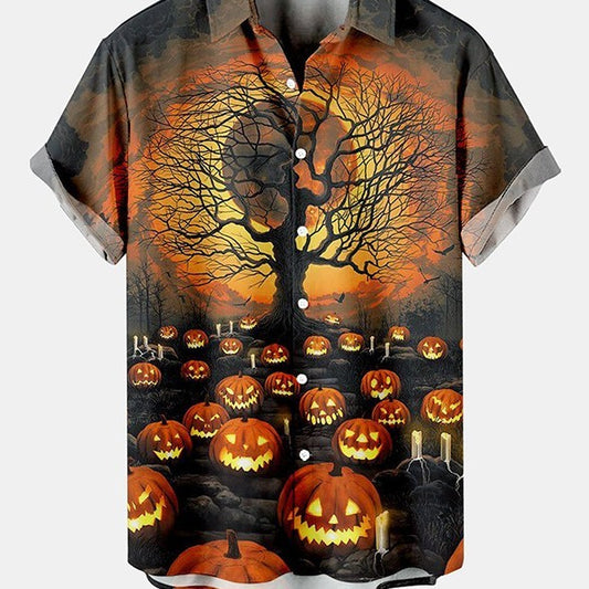 ECD 3D Digital Printed Halloween Series Men's Short Sleeve Shirt