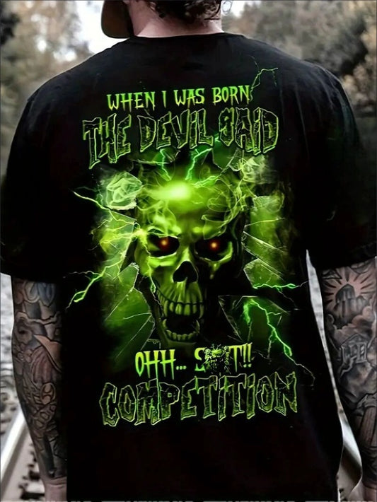 3D Graphic Skull Custom Printed T-shirt