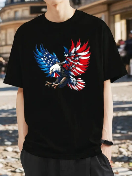 Patriotic Eagle Custom Printed T-Shirt