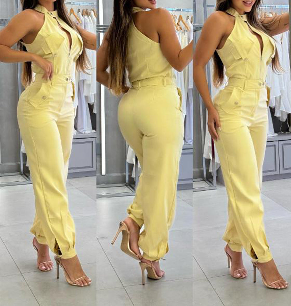 Halter Top Pants Two-piece Suit