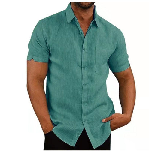 Men Short Sleeve Summer Solid color Casual Loose