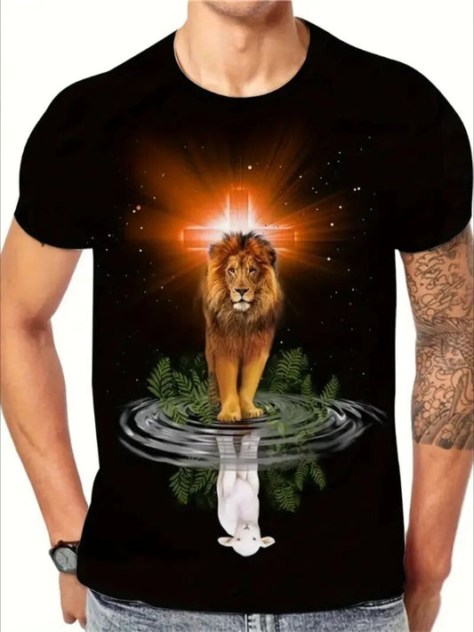 Lion and Lamb Custom Printed T-Shirt