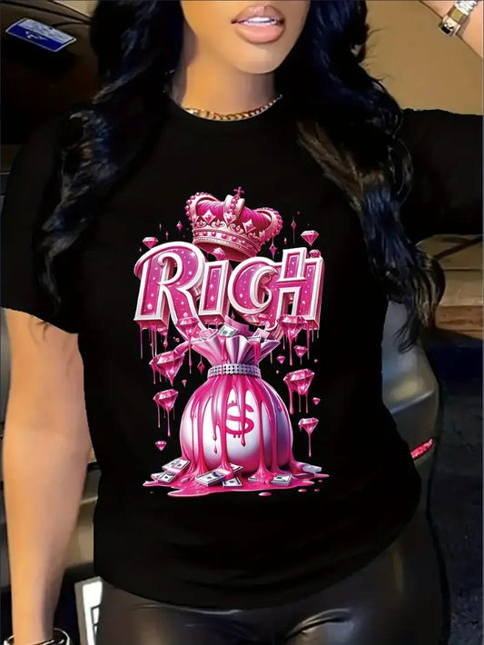 Women’s Custom Printed Royally Rich T-Shirt