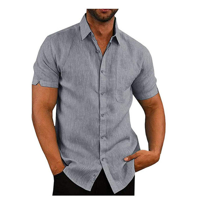 Men Short Sleeve Summer Solid color Casual Loose
