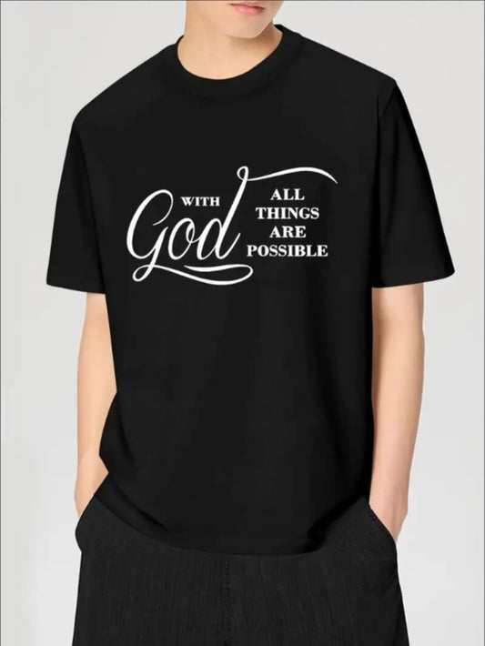With God All Things Are Possible Custom Printed T-shirt